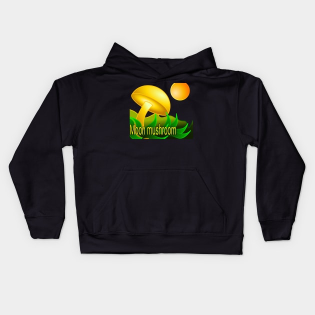 moon mushroom Kids Hoodie by Holisudin 